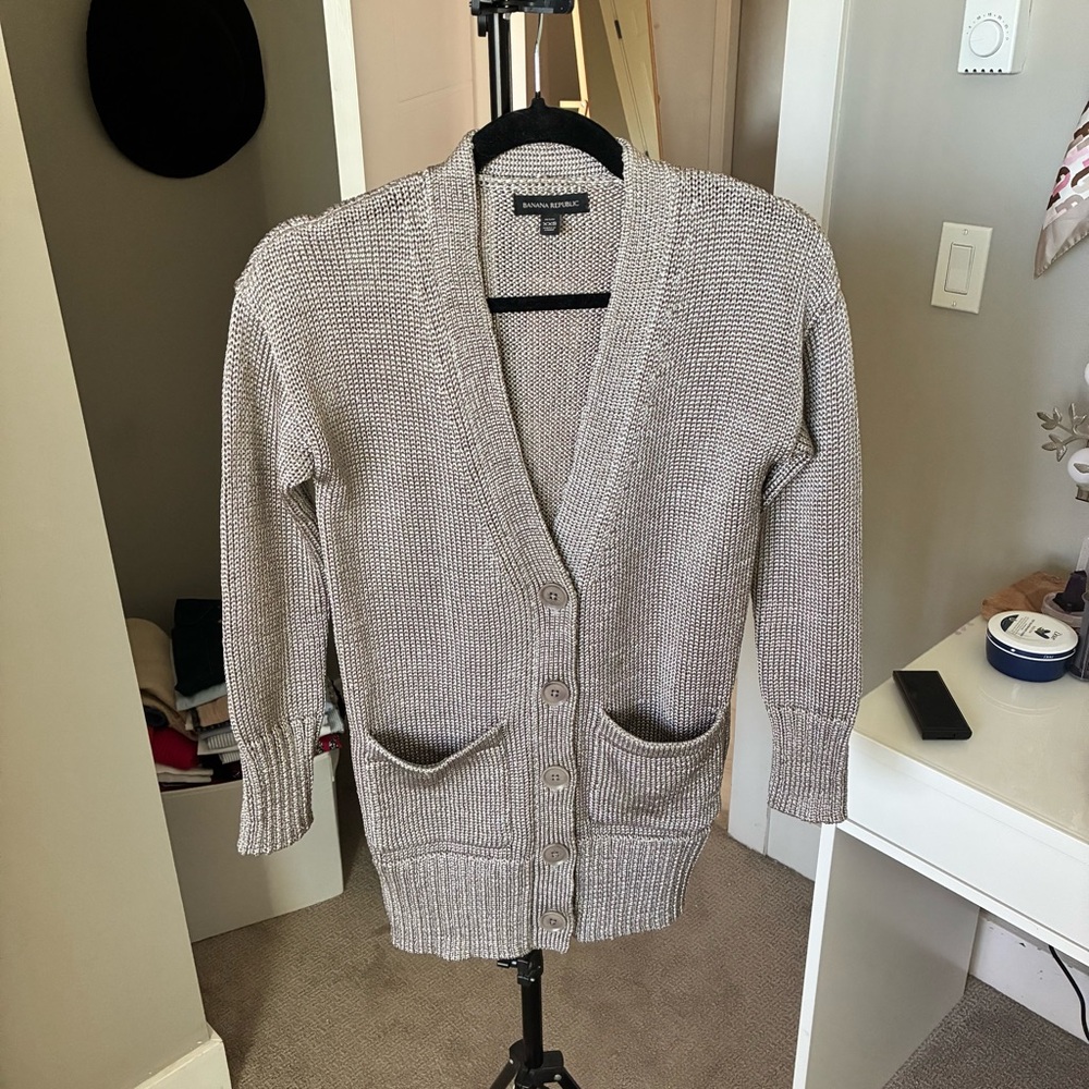 Banana Republic Light Grayish Brown Cardigan Sweater
